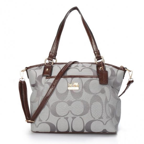 Coach Logo Monogram Medium Grey Totes BKA | Women - Click Image to Close